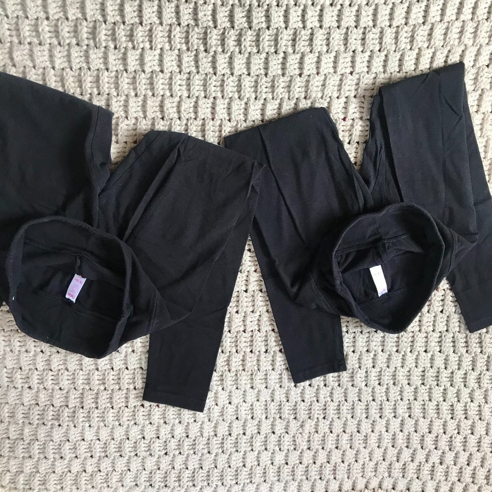 NWOT JUSTICE BLACK LEGGINGS (2) PAIR SIZE 14/16